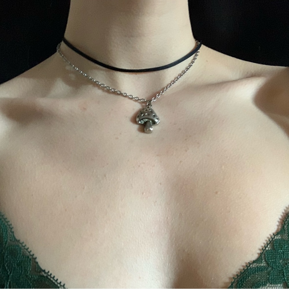 Sterling Silver Mushroom Necklace